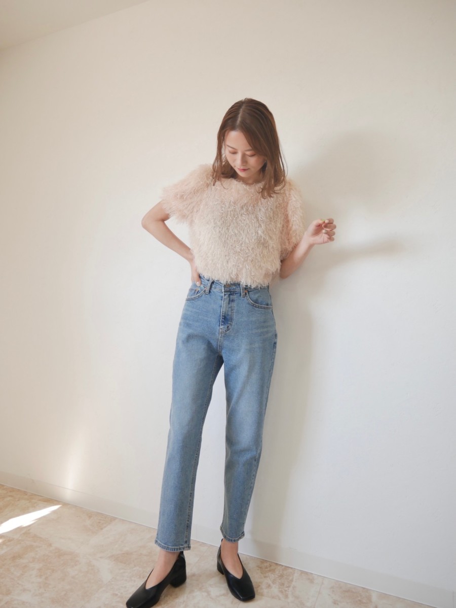 half sleeve texture top TOPS Reurie'（レウリィ）